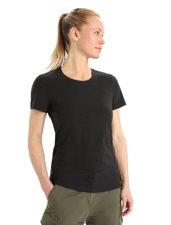 Icebreaker Women Merino Central Classic Short Sleeve T-Shirt Z04NXR651 Clothing Black - Image 1
