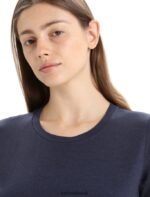 Icebreaker Women Merino Central Classic Short Sleeve T-Shirt Z04NXR653 Clothing Midnight Navy - Image 4