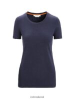 Icebreaker Women Merino Central Classic Short Sleeve T-Shirt Z04NXR653 Clothing Midnight Navy - Image 5