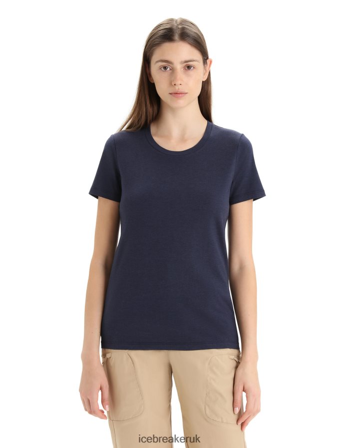 icebreaker_women_merino_central_classic_short_sleeve_t_shirt_z04nxr653_clothing_midnight_navy.jpg Icebreaker Women Merino Central Classic Short Sleeve T-Shirt Z04NXR653 Clothing Midnight Navy - Image 1