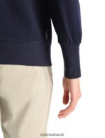 Icebreaker Women Merino Central II Long Sleeve Sweatshirt Z04NXR704 Clothing Midnight Navy - Image 5