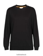 Icebreaker Women Merino Crush Long Sleeve Sweatshirt Z04NXR707 Clothing Black - Image 5