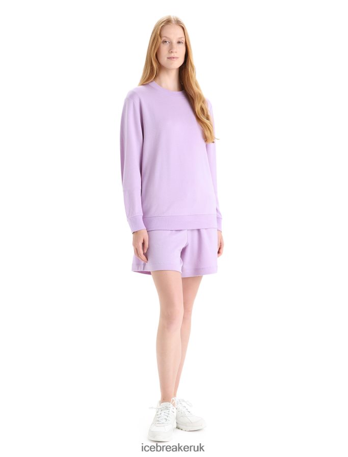 Icebreaker Women Merino Crush Long Sleeve Sweatshirt Z04NXR708 Clothing Purple Gaze - Image 3