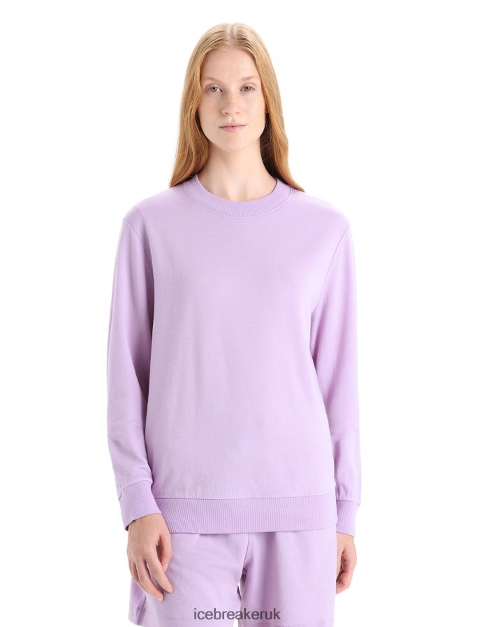 Icebreaker Women Merino Crush Long Sleeve Sweatshirt Z04NXR708 Clothing Purple Gaze - Image 1