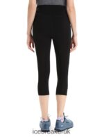 Icebreaker Women Merino Fastray High Rise 3/4 Tights Z04NXR737 Clothing Black - Image 2