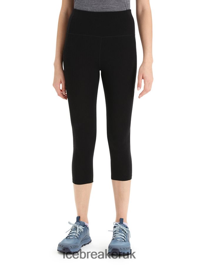Icebreaker Women Merino Fastray High Rise 3/4 Tights Z04NXR737 Clothing Black - Image 1