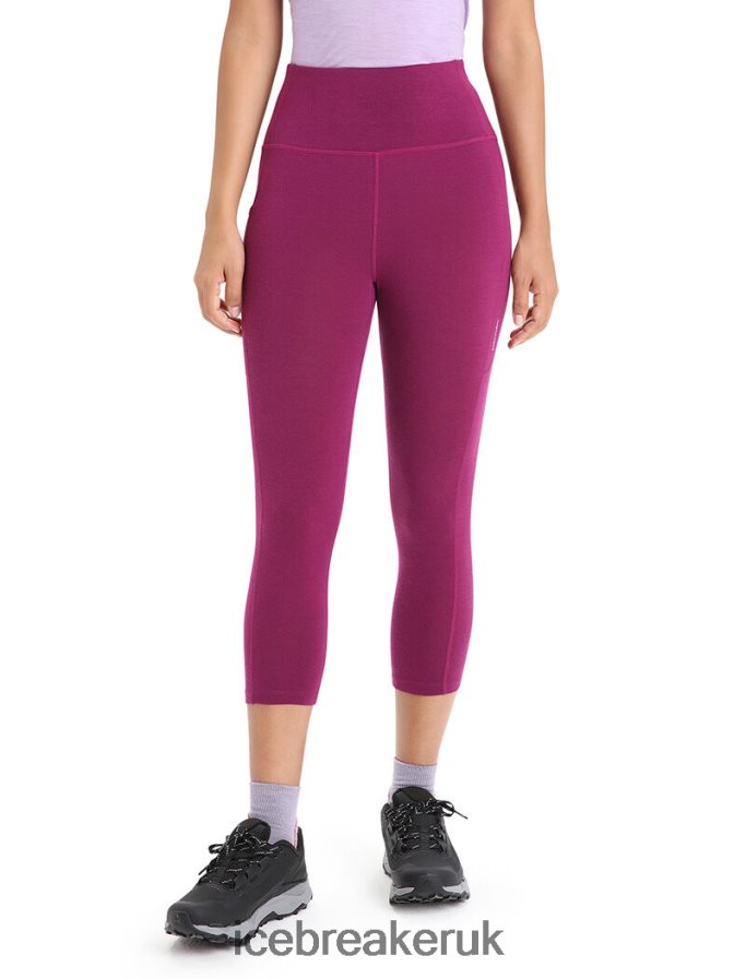 Icebreaker Women Merino Fastray High Rise 3/4 Tights Z04NXR738 Clothing Go Berry - Image 1