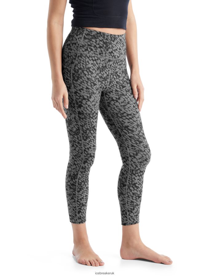 Icebreaker Women Merino Fastray High Rise Tights Forest Shadows Z04NXR813 Clothing Metro Heather - Image 1