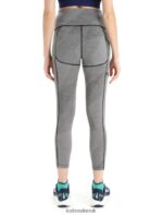 Icebreaker Women Merino Fastray High Rise Tights Gridlines Z04NXR749 Clothing Metro Heather/Black - Image 2