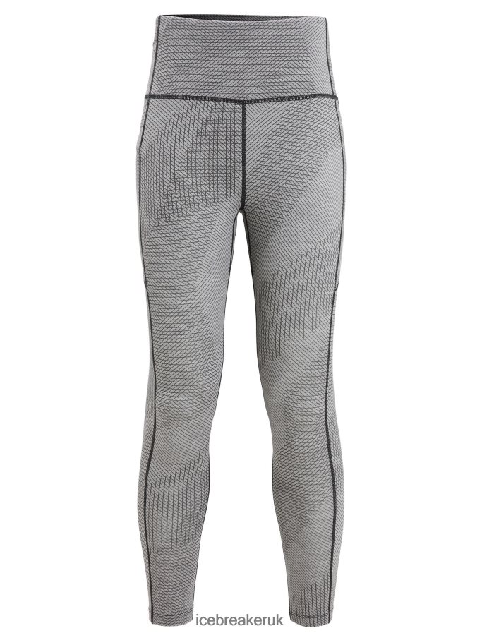 Icebreaker Women Merino Fastray High Rise Tights Gridlines Z04NXR749 Clothing Metro Heather/Black - Image 7