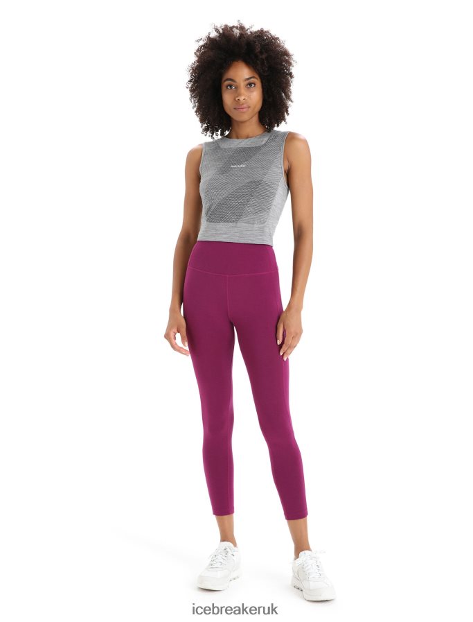 Icebreaker Women Merino Fastray High Rise Tights Z04NXR734 Clothing Go Berry - Image 3