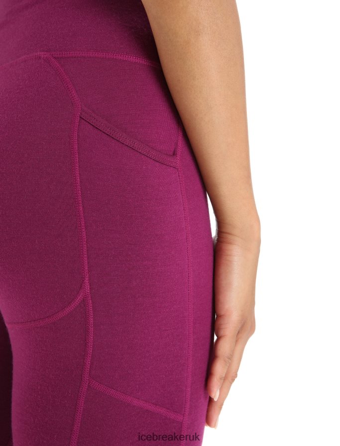 Icebreaker Women Merino Fastray High Rise Tights Z04NXR734 Clothing Go Berry - Image 4