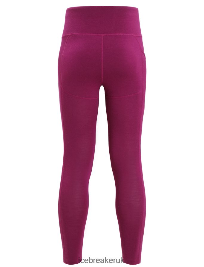 Icebreaker Women Merino Fastray High Rise Tights Z04NXR734 Clothing Go Berry - Image 7