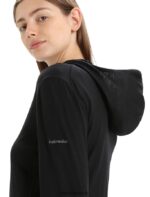 Icebreaker Women Merino Granary Long Sleeve Zip Hoodie Z04NXR716 Clothing Black - Image 7