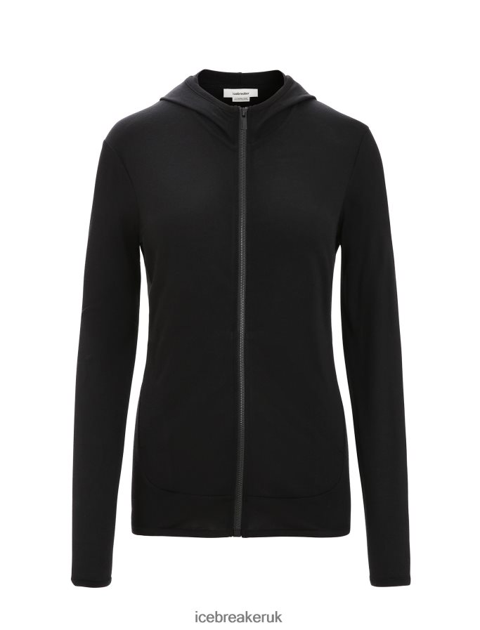 Icebreaker Women Merino Granary Long Sleeve Zip Hoodie Z04NXR716 Clothing Black - Image 9