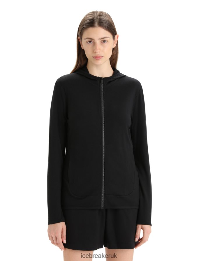 icebreaker_women_merino_granary_long_sleeve_zip_hoodie_z04nxr716_clothing_black.jpg Icebreaker Women Merino Granary Long Sleeve Zip Hoodie Z04NXR716 Clothing Black - Image 1