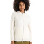 Icebreaker Women Merino Granary Long Sleeve Zip Hoodie Z04NXR717 Clothing Chalk