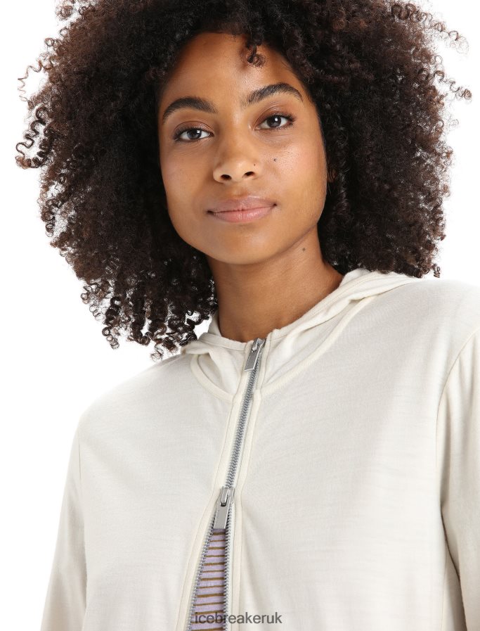 Icebreaker Women Merino Granary Long Sleeve Zip Hoodie Z04NXR717 Clothing Chalk - Image 4