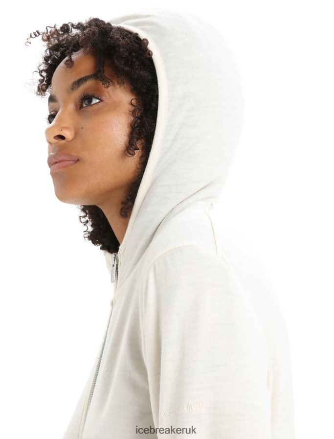 Icebreaker Women Merino Granary Long Sleeve Zip Hoodie Z04NXR717 Clothing Chalk - Image 6