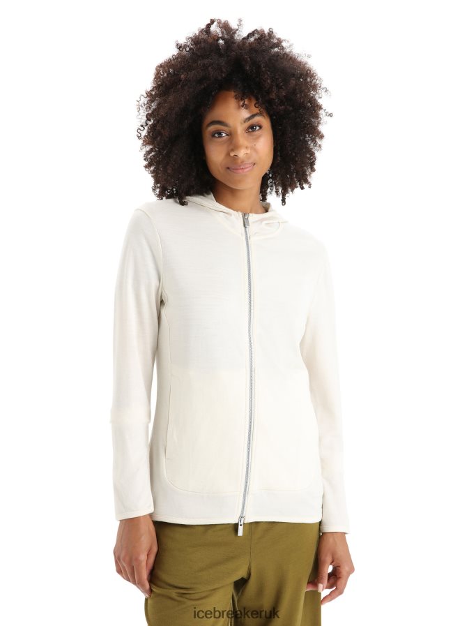 Icebreaker Women Merino Granary Long Sleeve Zip Hoodie Z04NXR717 Clothing Chalk - Image 1