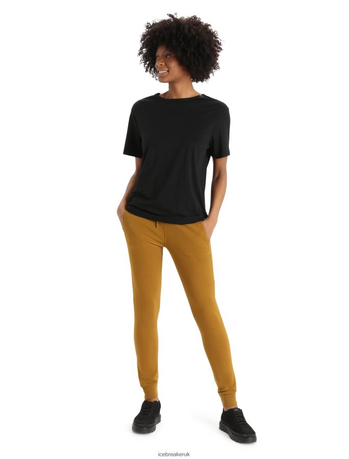 Icebreaker Women Merino Granary Short Sleeve T-Shirt Z04NXR624 Clothing Black - Image 3