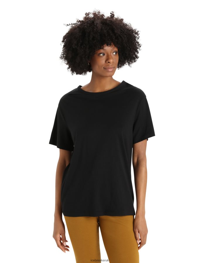 icebreaker_women_merino_granary_short_sleeve_t_shirt_z04nxr624_clothing_black.jpg Icebreaker Women Merino Granary Short Sleeve T-Shirt Z04NXR624 Clothing Black - Image 1
