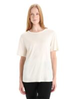 Icebreaker Women Merino Granary Short Sleeve T-Shirt Z04NXR625 Clothing Chalk