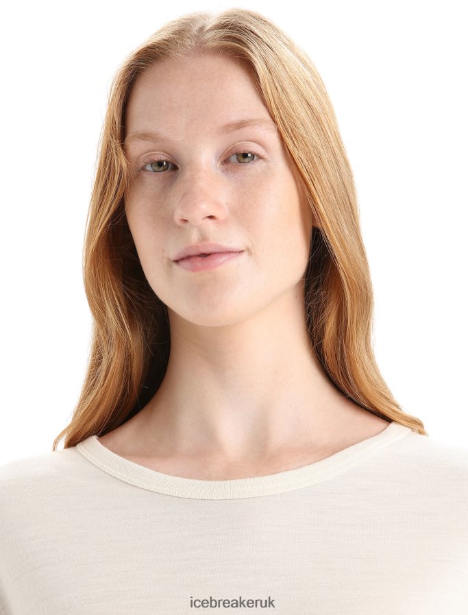 Icebreaker Women Merino Granary Short Sleeve T-Shirt Z04NXR625 Clothing Chalk - Image 4