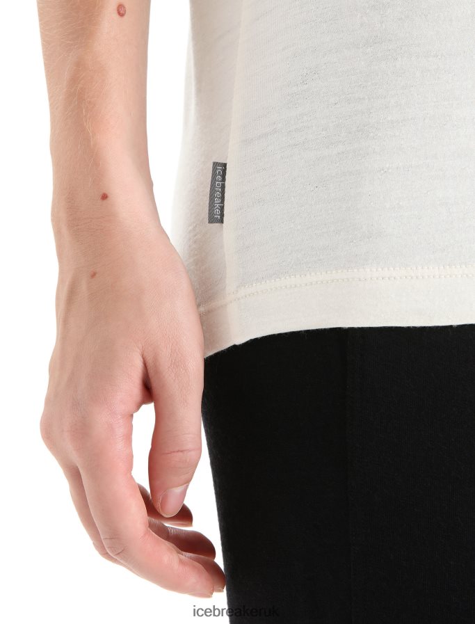 Icebreaker Women Merino Granary Short Sleeve T-Shirt Z04NXR625 Clothing Chalk - Image 5
