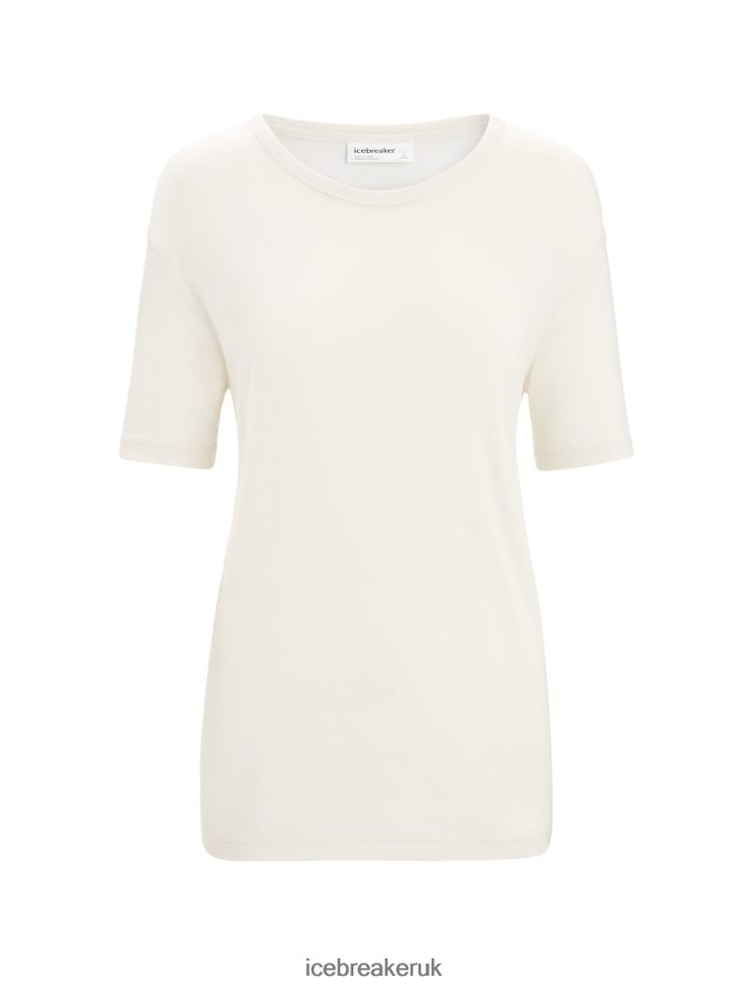 Icebreaker Women Merino Granary Short Sleeve T-Shirt Z04NXR625 Clothing Chalk - Image 6