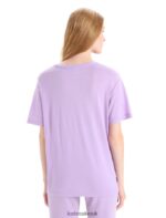 Icebreaker Women Merino Granary Short Sleeve T-Shirt Z04NXR626 Clothing Purple Gaze - Image 2