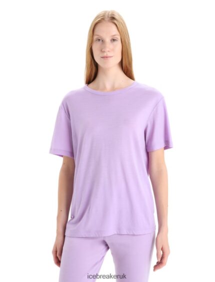 Icebreaker Women Merino Granary Short Sleeve T-Shirt Z04NXR626 Clothing Purple Gaze