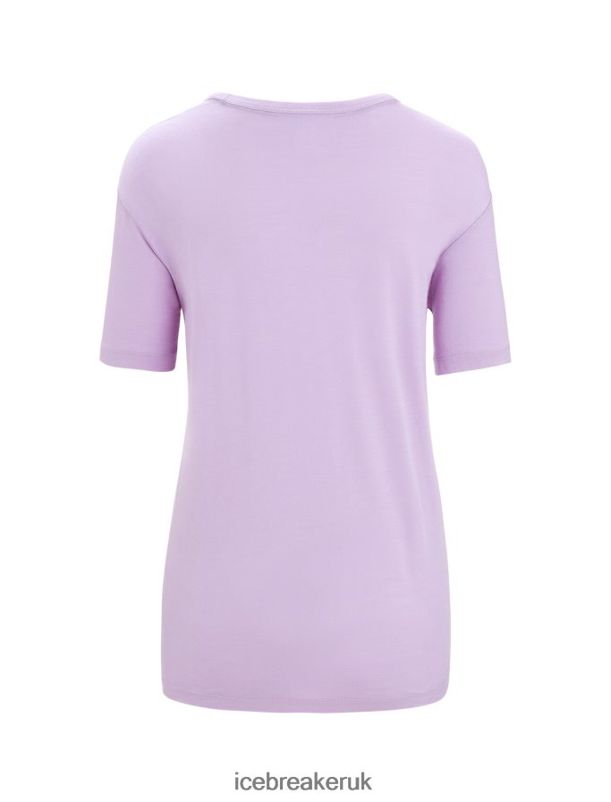 Icebreaker Women Merino Granary Short Sleeve T-Shirt Z04NXR626 Clothing Purple Gaze - Image 7