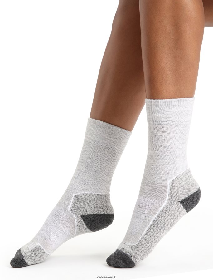 Icebreaker Women Merino Hike+ Light Crew Socks Z04NXR781 Accessories Blizzard Heather - Image 1