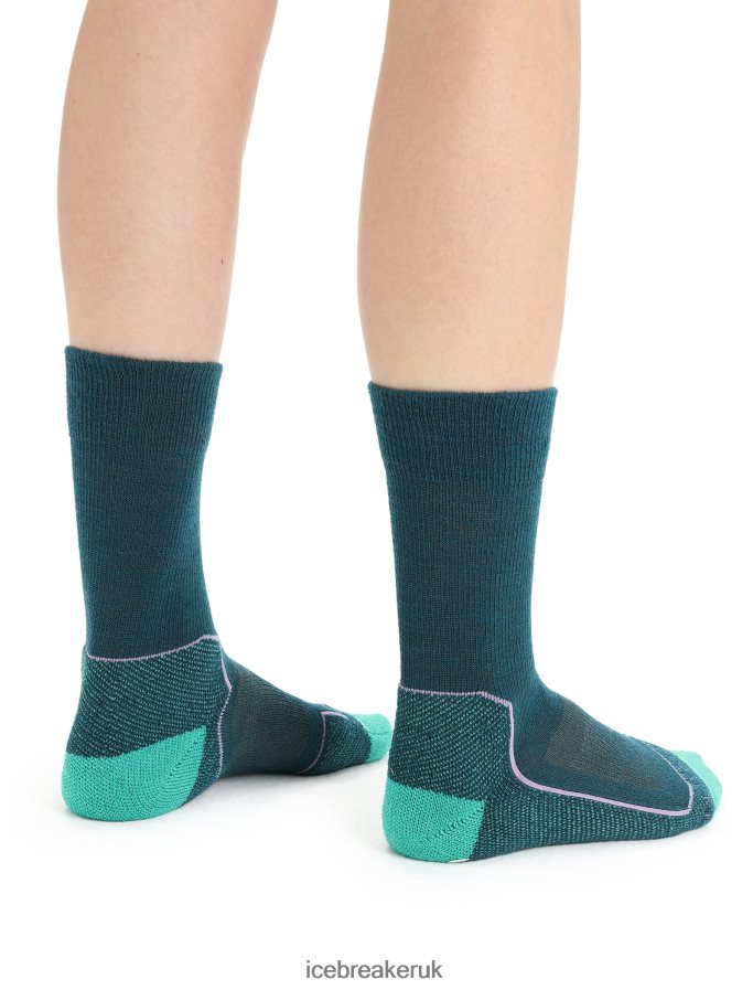 Icebreaker Women Merino Hike+ Light Crew Socks Z04NXR783 Accessories Green Glory/Fresh - Image 2
