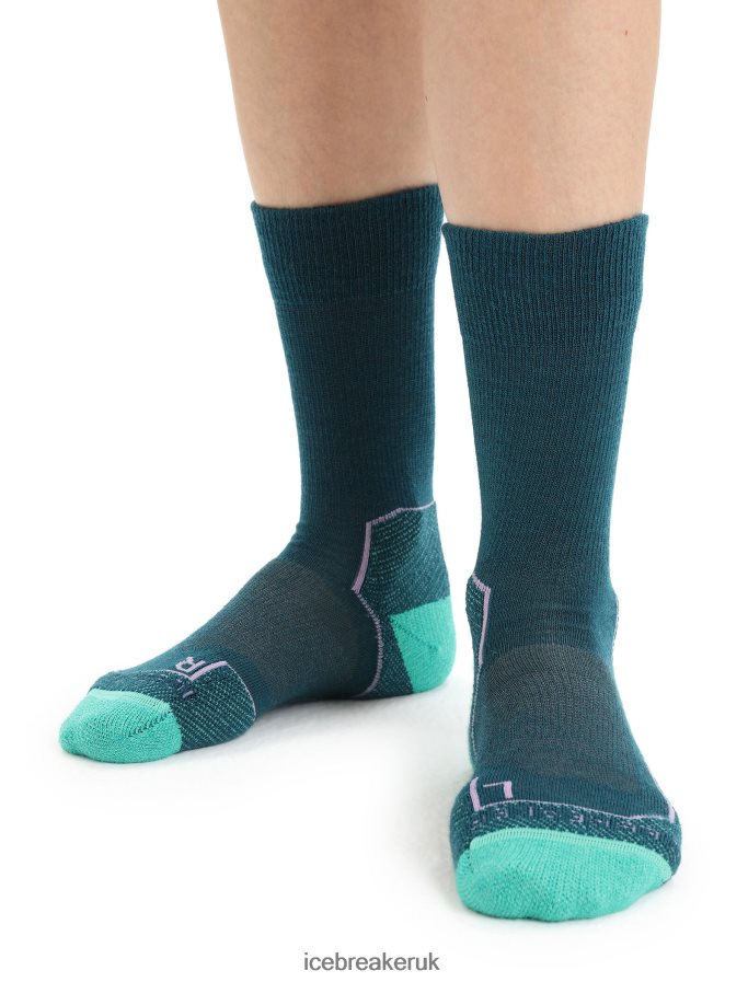 Icebreaker Women Merino Hike+ Light Crew Socks Z04NXR783 Accessories Green Glory/Fresh - Image 3