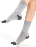 Icebreaker Women Merino Hike+ Medium Crew Socks Z04NXR762 Accessories Blizzard Heather