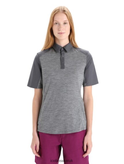 Icebreaker Women Merino Hike Short Sleeve Top Z04NXR650 Clothing Gritstone Heather/Monsoon