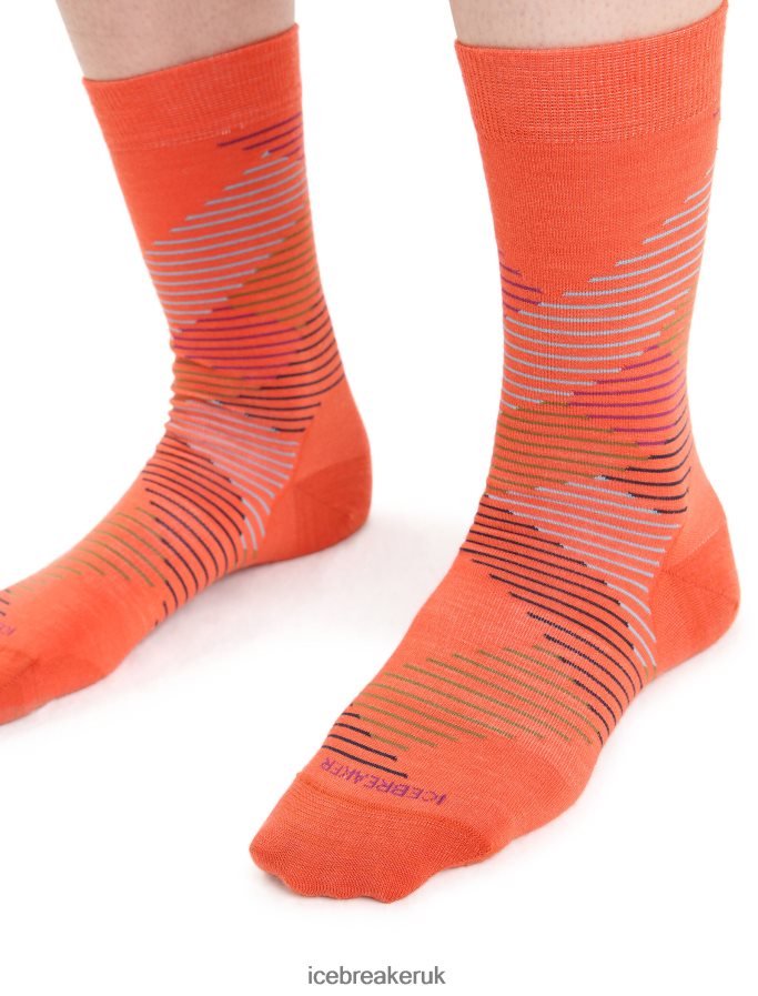 Icebreaker Women Merino Lifestyle Fine Gauge Crew Socks Dashes Z04NXR766 Accessories Vibrant Earth Heather/Go Berry - Image 3