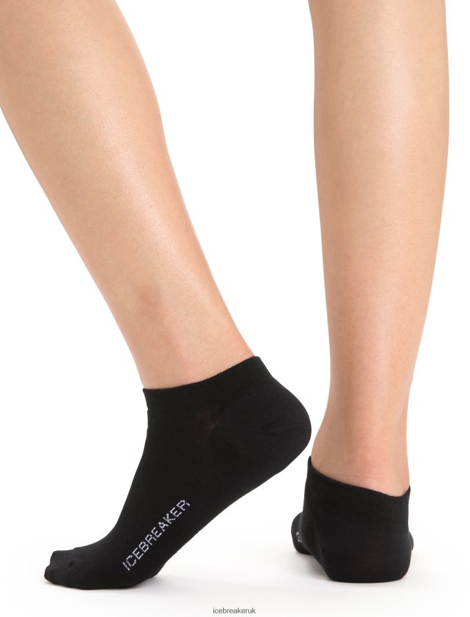 Icebreaker Women Merino Lifestyle Fine Gauge No Show Socks Z04NXR776 Accessories Black/Snow - Image 2