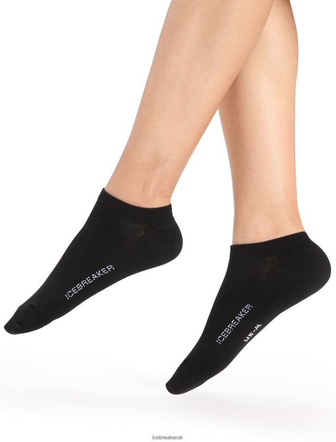 Icebreaker Women Merino Lifestyle Fine Gauge No Show Socks Z04NXR776 Accessories Black/Snow - Image 1