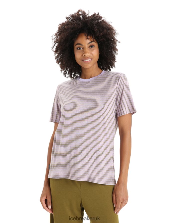 icebreaker_women_merino_linen_short_sleeve_t_shirt_stripe_z04nxr643_clothing_purple_gaze_algae.jpg Icebreaker Women Merino Linen Short Sleeve T-Shirt Stripe Z04NXR643 Clothing Purple Gaze/Algae - Image 1