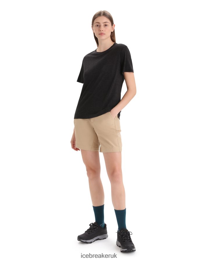 Icebreaker Women Merino Linen Short Sleeve T-Shirt Z04NXR674 Clothing Black - Image 3
