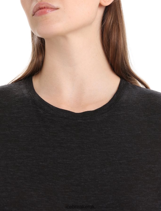Icebreaker Women Merino Linen Short Sleeve T-Shirt Z04NXR674 Clothing Black - Image 4