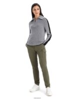 Icebreaker Women Merino Lodge Long Sleeve Half Zip Sweater Z04NXR725 Clothing Gritstone Heather/Black - Image 3