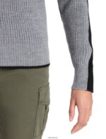 Icebreaker Women Merino Lodge Long Sleeve Half Zip Sweater Z04NXR725 Clothing Gritstone Heather/Black - Image 6