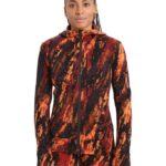 Icebreaker Women Merino Quantum III Long Sleeve Zip Hoodie Sedimentary Jacket Z04NXR861 Clothing Cherry/Flash