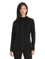 Icebreaker Women Merino Quantum III Long Sleeve Zip Hoodie Z04NXR697 Clothing Black