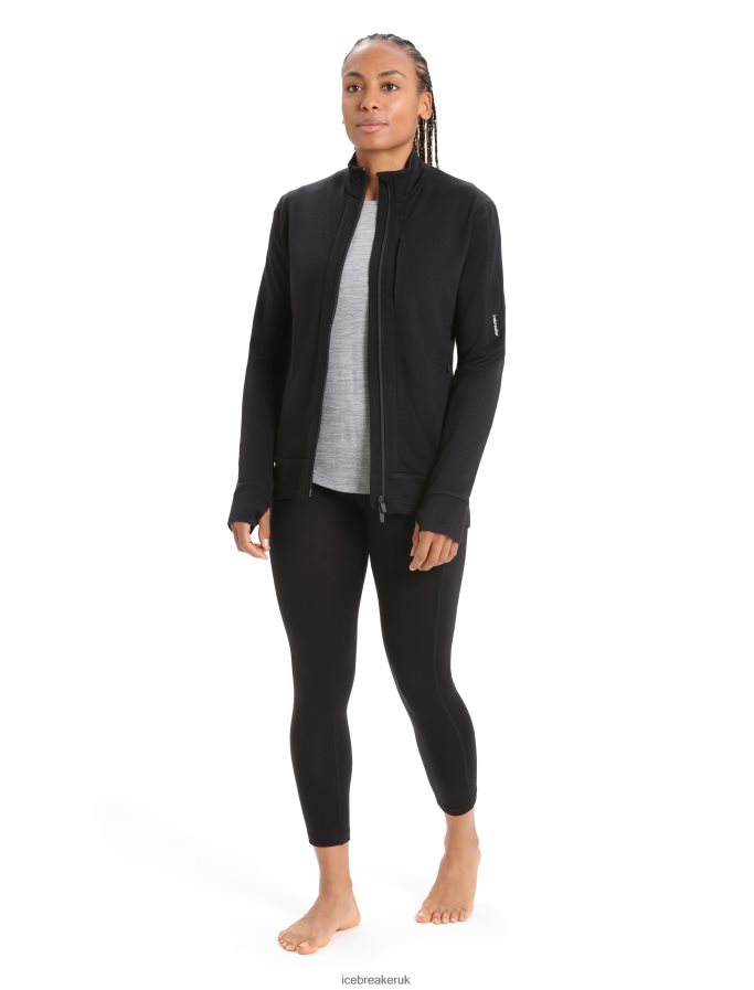 Icebreaker Women Merino Quantum III Long Sleeve Zip Jacket Z04NXR714 Clothing Black - Image 3