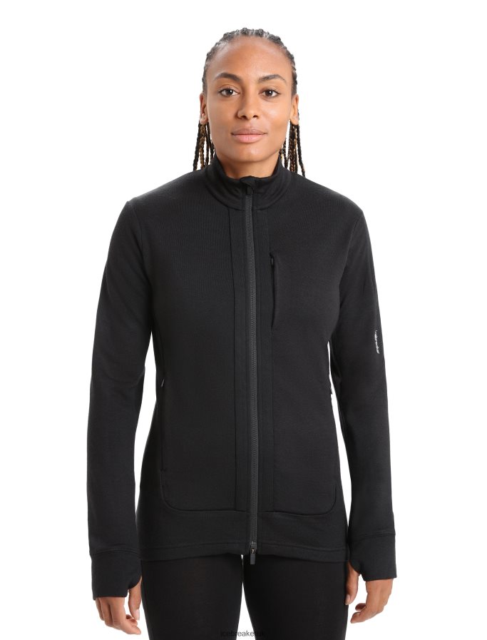 Icebreaker Women Merino Quantum III Long Sleeve Zip Jacket Z04NXR714 Clothing Black - Image 1